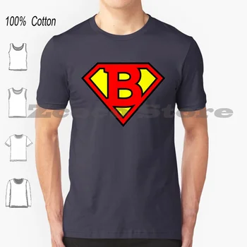 Písmeno B | Písmeno Obj.1 100% Bavlna Muži A Ženy Měkké Módní T-Shirt Hrdina Máma Táta Dopisy Dopis Dopis Jméno Muže, Bat Man